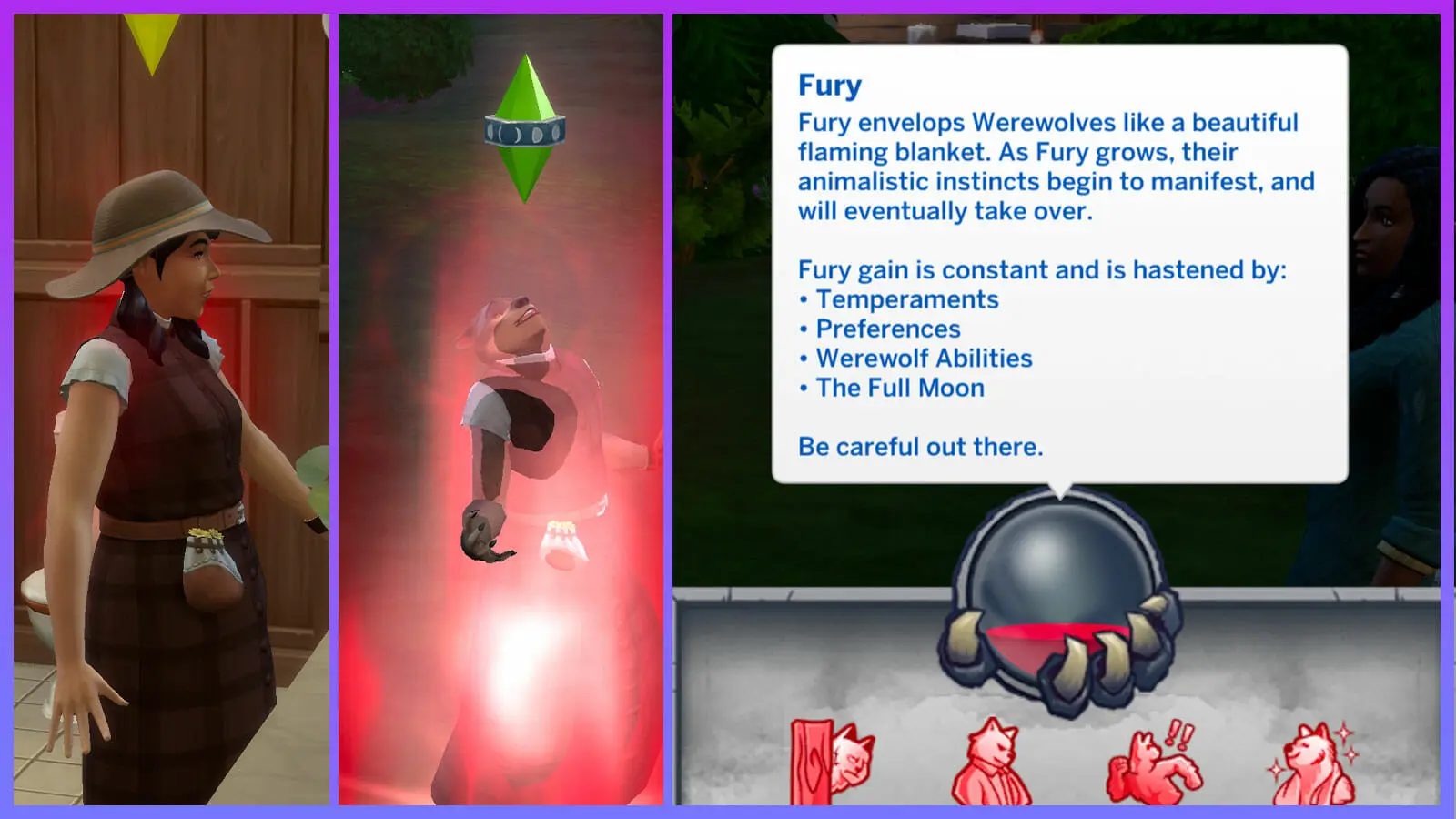 วิธีสงบสติอารมณ์ซิมส์มนุษย์หมาป่า ใน The Sims 4 แพ็ค Werewolves