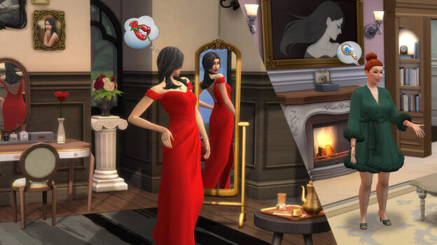 สาวชุดแดงที่ฉันใฝ่ฝัน!!! The Sims 4 Secret Sanctuary ติดแกลมแบบเหนือระดับ พร้อมแฟชั่นและเฟอร์นิเจอร์สุดคลาสสิก 9